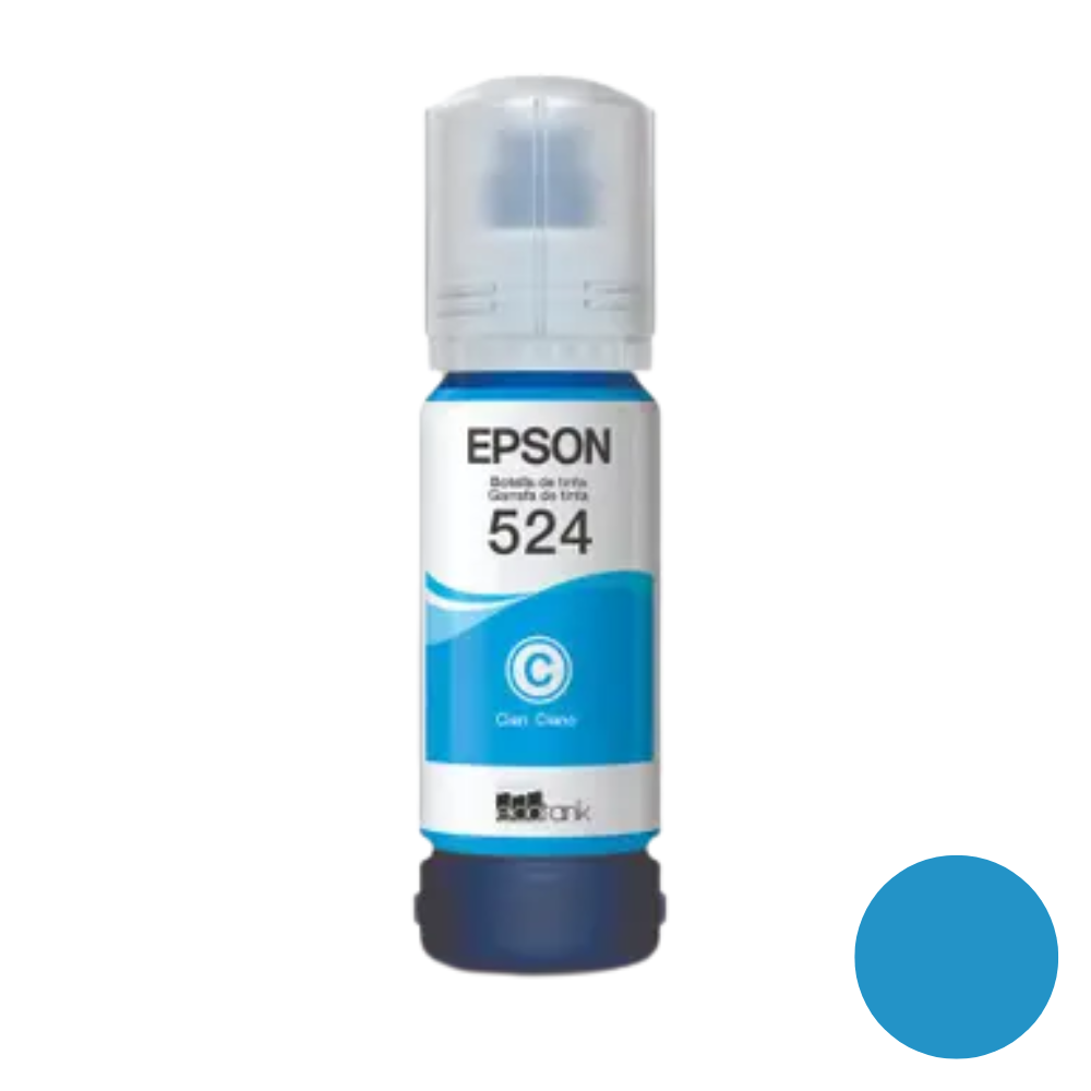 Botella de Tinta Epson T524 - T524220-AL Cyan